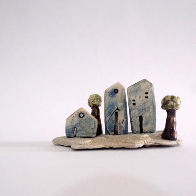 Ceramic House & Tree Sculpture, Home Sweet Decor - image 1