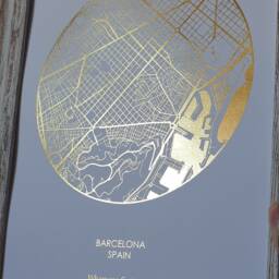 A4 Custom Foil Round Map Print Of Any Location, Personalised Copper, Gold Or Rose - thumbnail 2