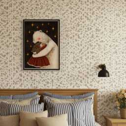 Girl & Bear Art Print Whimsical Nursery Decor - thumbnail 3