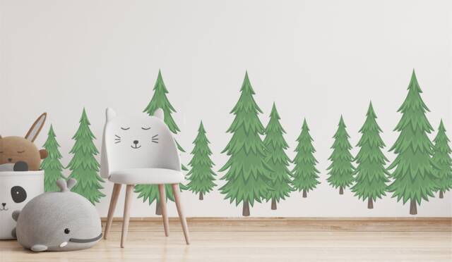 Nursery Wall Stickers Woodland Forest Theme Trees 2023 Decor Trends Ideas Inspiration Pastel Cute Art Decals - image 1