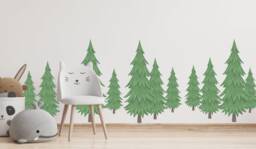Nursery Wall Stickers Woodland Forest Theme Trees 2023 Decor Trends Ideas Inspiration Pastel Cute Art Decals - thumbnail 1