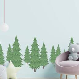 Nursery Wall Stickers Woodland Forest Theme Trees 2023 Decor Trends Ideas Inspiration Pastel Cute Art Decals - thumbnail 2