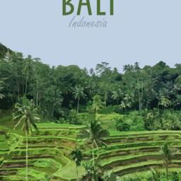 Bali Travel Poster - Retro Style Indonesia Art Print, Travel Print - thumbnail 2