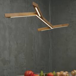 Handmade Oak Led Pendant Lamp, Modern Wood Dining Light - thumbnail 3