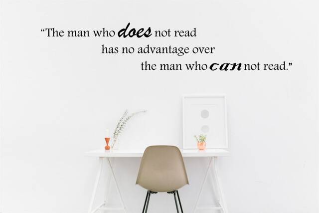 The Man Does Not Read, Mark Twain - 0334 Wall Art Decal, Transfer, Mural, Sticker, 75 Colours, 5 Sizes, Interior Or Exterior Use - image 1