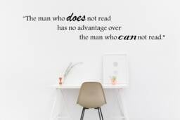 The Man Does Not Read, Mark Twain - 0334 Wall Art Decal, Transfer, Mural, Sticker, 75 Colours, 5 Sizes, Interior Or Exterior Use - thumbnail 1