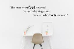 The Man Does Not Read, Mark Twain - 0334 Wall Art Decal, Transfer, Mural, Sticker, 75 Colours, 5 Sizes, Interior Or Exterior Use