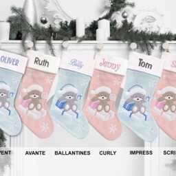 Personalised Christmas Stocking - Baby Boy Embroidered Name - thumbnail 4
