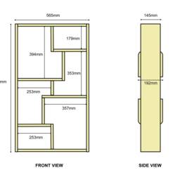 Solid Pine Bookcase Low Shelving Unit, Ornament Display Shelf - thumbnail 4