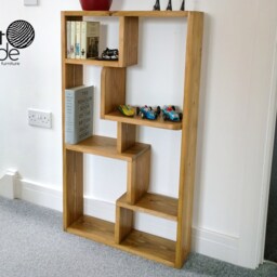Solid Pine Bookcase Low Shelving Unit, Ornament Display Shelf - thumbnail 2