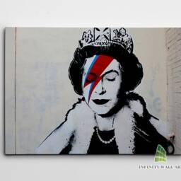 Banksy Queen Ziggy Bowie Graffiti Canvas Art Wall Print Picture Framed Home Decor -C833 - thumbnail 2
