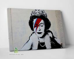 Banksy Queen Ziggy Bowie Graffiti Canvas Art Wall Print Picture Framed Home Decor -C833 - thumbnail 1