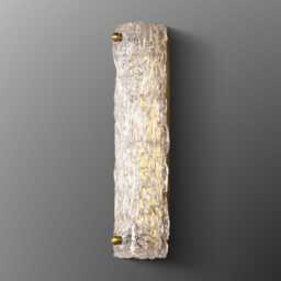 Frosted Glass Wall Sconce - Brushed Brass Modern Bathroom Light Textured Cylinder G9 - thumbnail 2