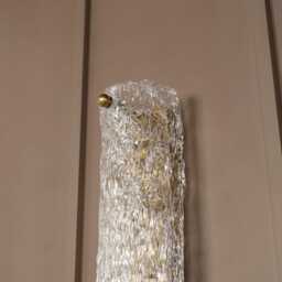 Frosted Glass Wall Sconce - Brushed Brass Modern Bathroom Light Textured Cylinder G9 - thumbnail 4