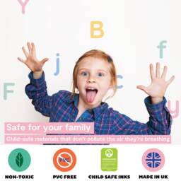 Alphabet Numbers Wall Stickers - Early Learning Kids Decal Educational Room Decor Reusable Fabric Peel & Stick - thumbnail 3
