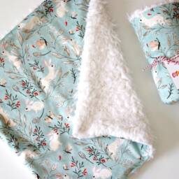 Dream Lovie. Security Blanket. Personalized Lovey. Faux Fur Vintage Bunnies. Mini Baby Minky Shower Gift - thumbnail 3