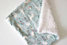 Dream Lovie. Security Blanket. Personalized Lovey. Faux Fur Vintage Bunnies. Mini Baby Minky Shower Gift - thumbnail 1