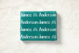 Baby Rainbow Personalized Swaddle, Blanket, Custom Name Hospital Shower Gift, Blanket - thumbnail 1