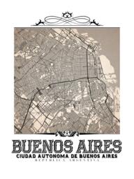 Vintage Sepia Buenos Aires Map Art Print - thumbnail 3
