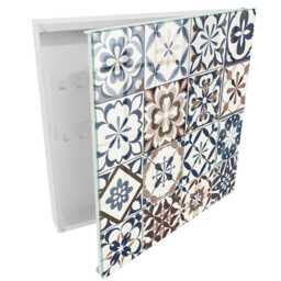Arabesque Mosaic Wall Mounted Key Cabinet, Brown Box For Home, Geometric Geometric, Lovers Of Classics & Elegance - thumbnail 2