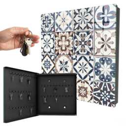 Arabesque Mosaic Wall Mounted Key Cabinet, Brown Box For Home, Geometric Geometric, Lovers Of Classics & Elegance