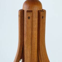1 Of 2 Domus Teak Wood Lamp Midcentury With Leinen Cover Lights Chandelier, Boho, Scandi, Japandi Style Lighting, Vintage Furniture - thumbnail 3