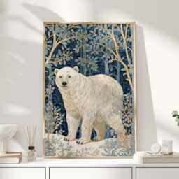 William Morris Print, Art, Exhibition Poster, Polar Bear, Winter Prints, Decor, Bear Art - thumbnail 1