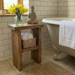 Handmade Rustic Wooden Bedside Table, Side Table - Made From Reclaimed Scaffold Boards - thumbnail 4