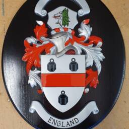 Personalised Hand Painted Family Coat Of Arms Wall Shield Plaque Wooden - thumbnail 2