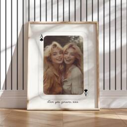 Custom Playing Card Valentines Day Gift For Her Print Trendy Wall Art Photo Idea Best Friends Personalized
