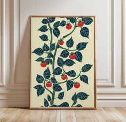 Japanese Bamboo Poster, Minimalist Botanical Wall Art Print