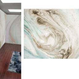 Baby Pink Gold Sparkle Mint Blue Marble Wallpaper 3D Wall Sticker Decor Ceiling Mural Self Adhesive Exclusive Design Photowallpaper - thumbnail 2