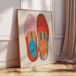 Colorful Shoe Art Print - Modern Pop Poster Abstract Fashion Wall Retro Illustration Bold Contemporary Artwork - thumbnail 2
