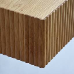All-Round Fluted Floating Nightstand - Oak - thumbnail 2