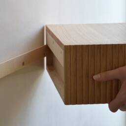 All-Round Fluted Floating Nightstand - Oak - thumbnail 4
