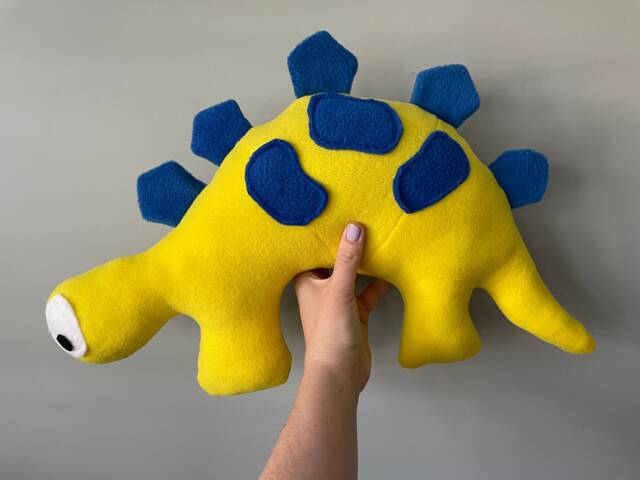 Dinosaur Cushion Pillow. Soft & Bright Stegosaurus Style Dino. Perfect To Brighten Up Any Room. Kids Room, Nursery, Jurassic, Dinosaur Theme - image 1