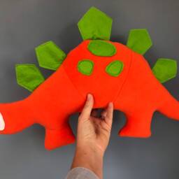 Dinosaur Cushion Pillow. Soft & Bright Stegosaurus Style Dino. Perfect To Brighten Up Any Room. Kids Room, Nursery, Jurassic, Dinosaur Theme - thumbnail 3