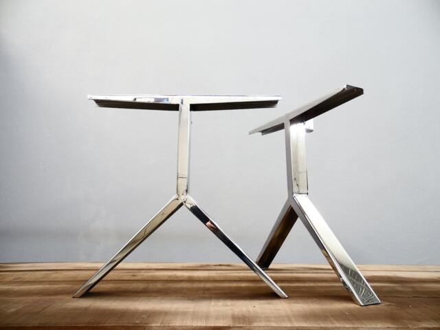 Modern Stainless Steel Table Legs Set Of 2, 28 - image 1