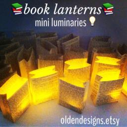 25 Book Page Luminary Bags, Club Decorations, Mini Size - thumbnail 2