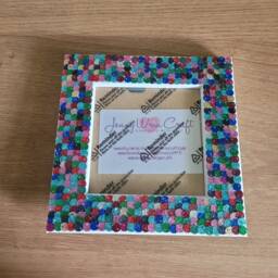 Colourful Glittery Sequin Square Photo Frame 4 X Inches - thumbnail 2