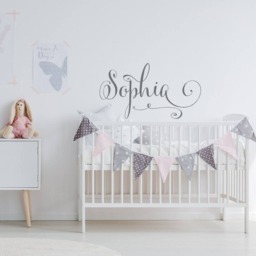 Swirly Name Wall Decal Custom Nursery Decor For Girls Ww101 - thumbnail 2