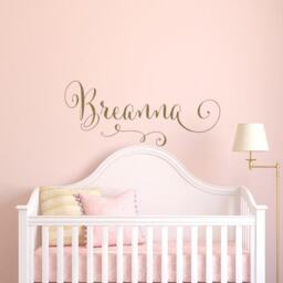Swirly Name Wall Decal Custom Nursery Decor For Girls Ww101 - thumbnail 1
