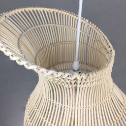 Cane Vase Pendant Light Rustic Woven Lamp Shade - thumbnail 3