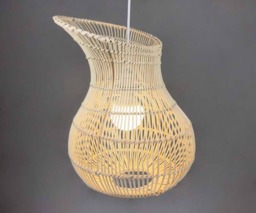 Cane Vase Pendant Light Rustic Woven Lamp Shade