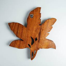 Leaves Wall Decor, Wooden Banana Leaf , Wood Carving Art, Handcrafted, Library Room Hanging Gift For Mother - thumbnail 4