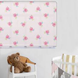 Roses On Pink Roller Blind, Children's Made To Measure, Flower Blind - thumbnail 2