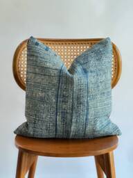 Indigo Neutral Tribal Hemp Hand Woven Natural Dye Color Lumbar Pillow Cover - thumbnail 1