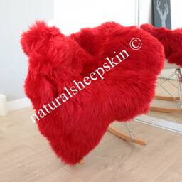 Genuine Natural Red Sheepskin Rug Throw Scandinavian Style - thumbnail 3