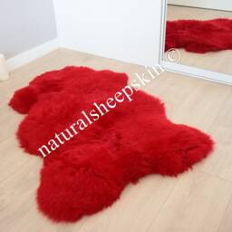 Genuine Natural Red Sheepskin Rug Throw Scandinavian Style - thumbnail 4