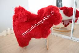 Genuine Natural Red Sheepskin Rug Throw Scandinavian Style - thumbnail 1